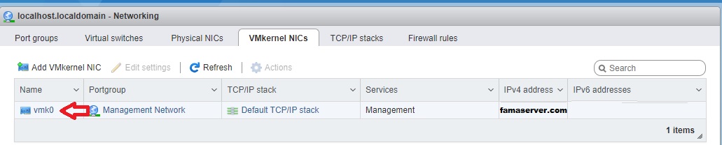 تغییر آیپی در esxi