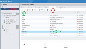 فعال کردن سرویس SSH در ESXI