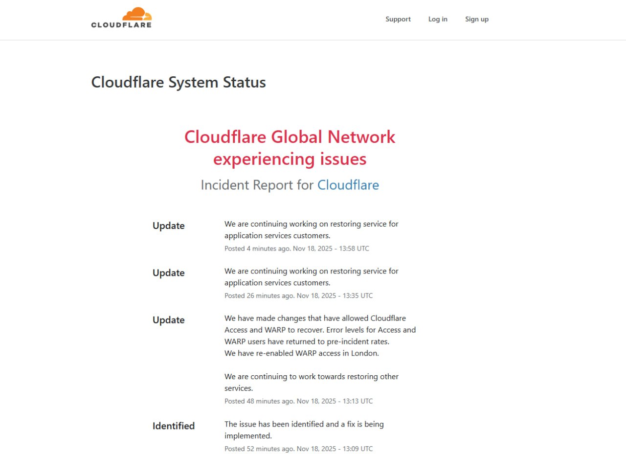 اختلال گسترده در شبکه جهانی کلودفلر