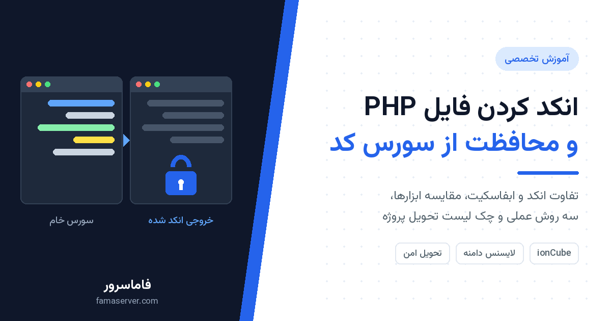 انکد کردن فایل PHP؛ راهنمای کامل محافظت از سورس کد و جلوگیری از کپی اسکریپت